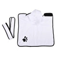 Strong absorbent dog towel pet bathrobe with adjustable belt and Velcro neckline, sizes XS to XL