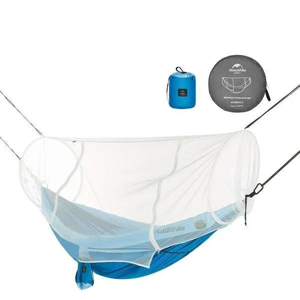 Anti rollover double camping hammock in blue with 201T high fibre nylon surface