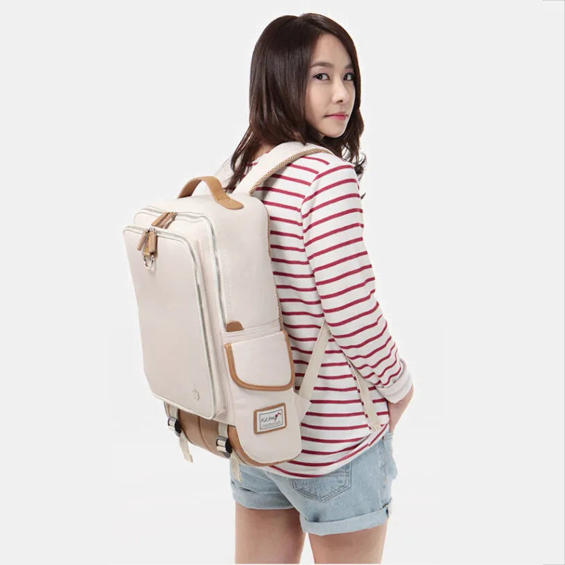 Men's large backpack in durable Oxford fabric, shown in army green colour, dimensions 30cm by 16cm by 46cm.
