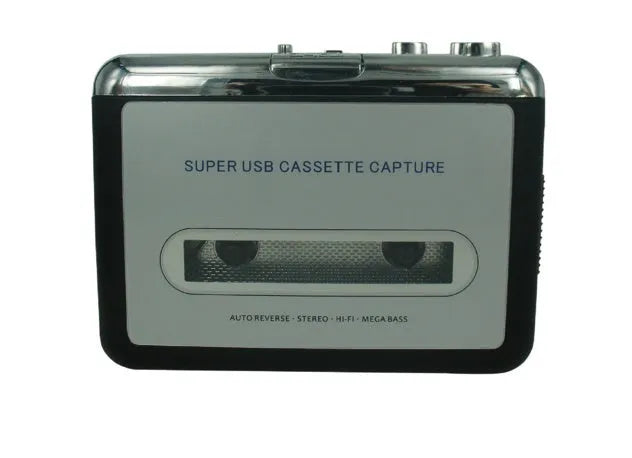 Cassette to MP3 converter unit with USB cable for digitising tape audio to computer files