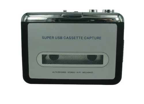 Cassette to MP3 converter unit with USB cable, driver CD, and headphones for tape digitisation