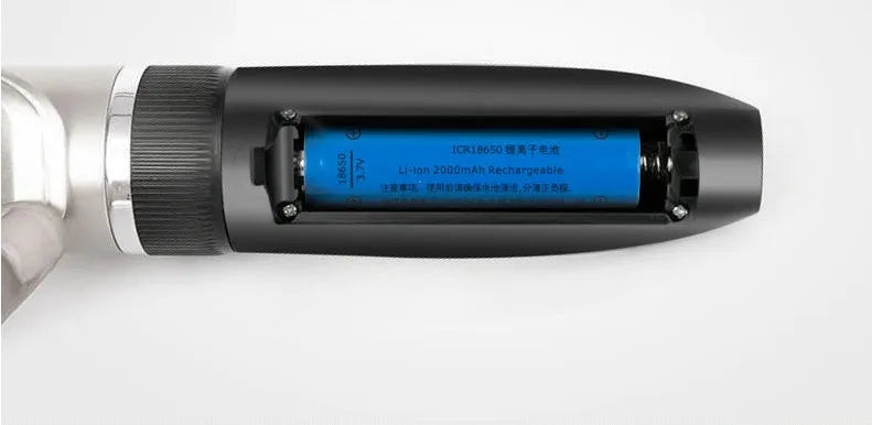 Dog shaver with titanium ceramic blade, rechargeable lithium battery, guide combs, and charger on a white background