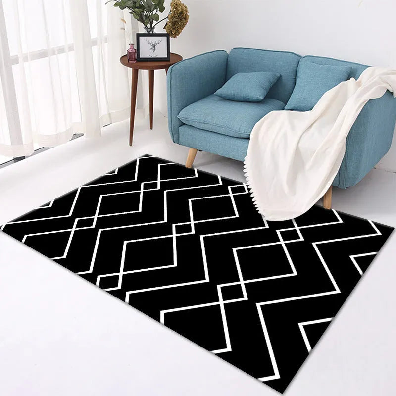 Home crystal velvet carpet in rectangular shape with machine-woven polyester surface and multiple size options