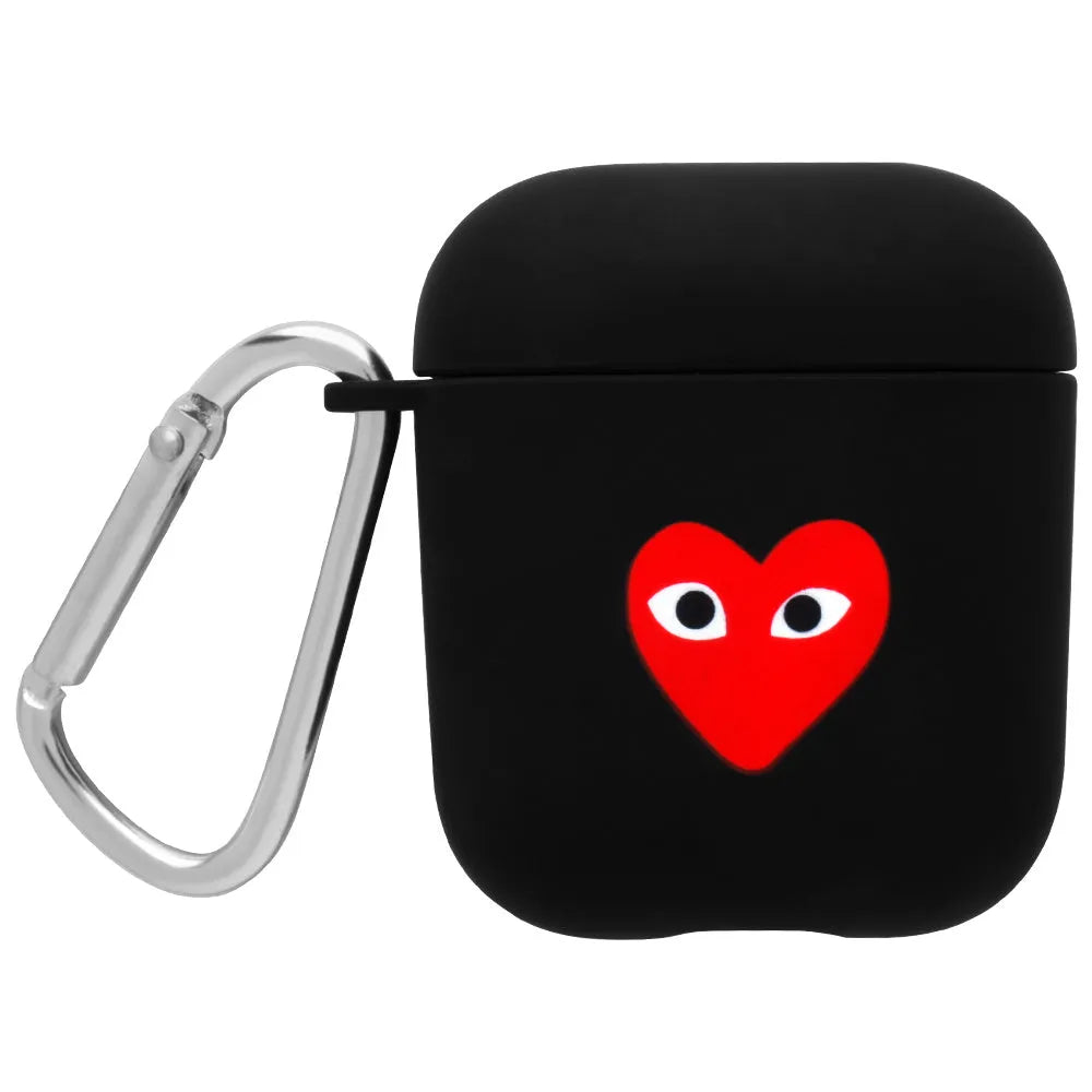 Apple AirPods earphone cover cases in PC plastic with decorative flower and smiley face designs