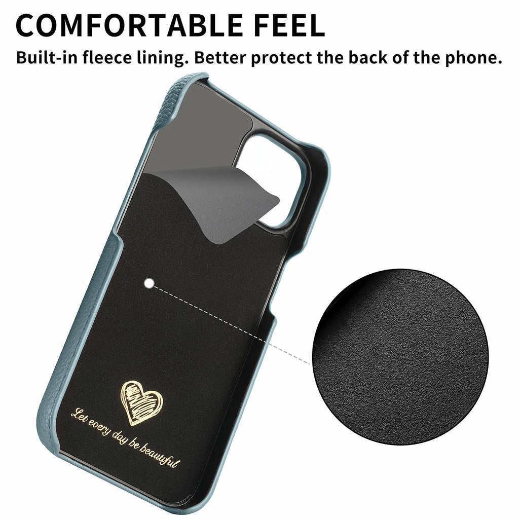 PU leather litchi grain iPhone case in matcha green with airbag and electroplating details
