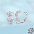 S925 sterling silver romantic bow ear clip with dripping oil finish in colour SCE1926