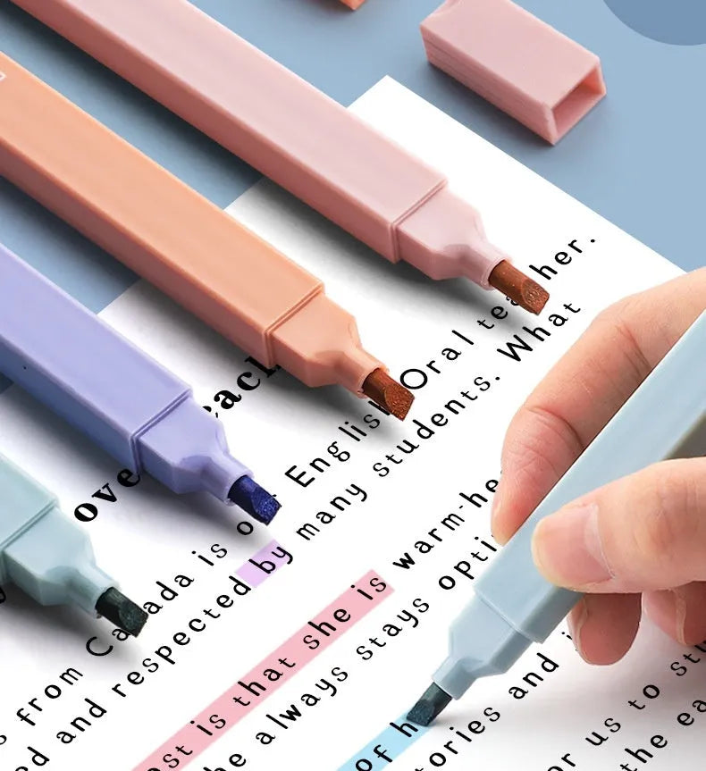 Set of double-headed fluorescent marking pens in assorted colours from Salt and Sweet series packs.