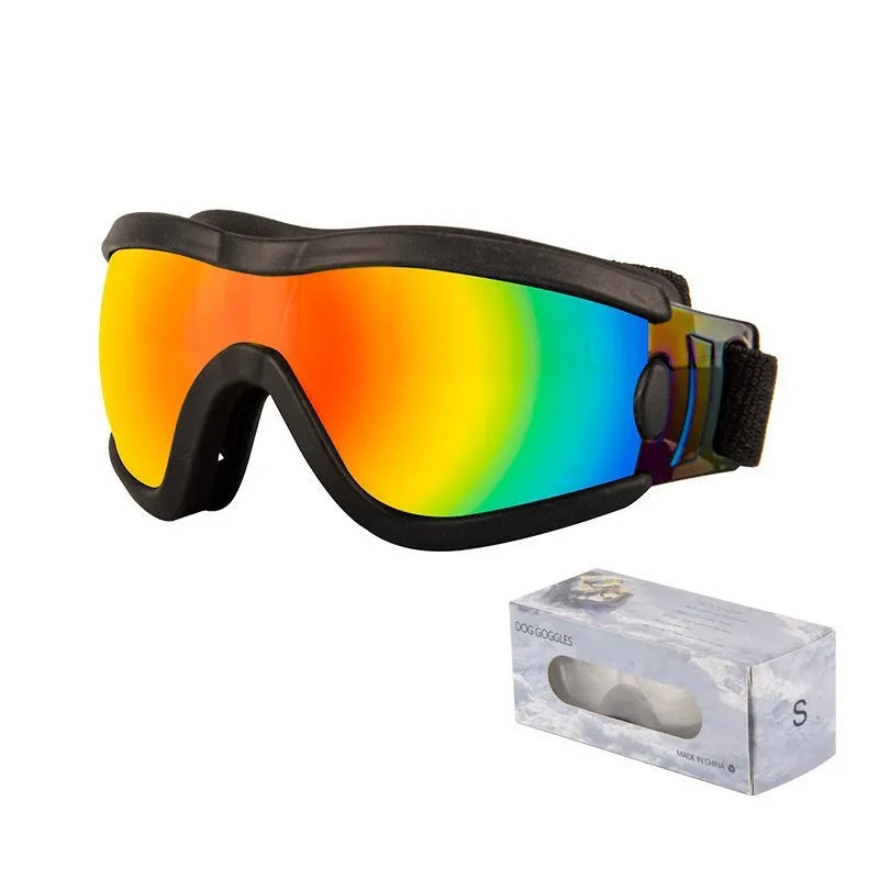 Pet dog sunglasses with PC frame in multiple colours and lens options for UV protection