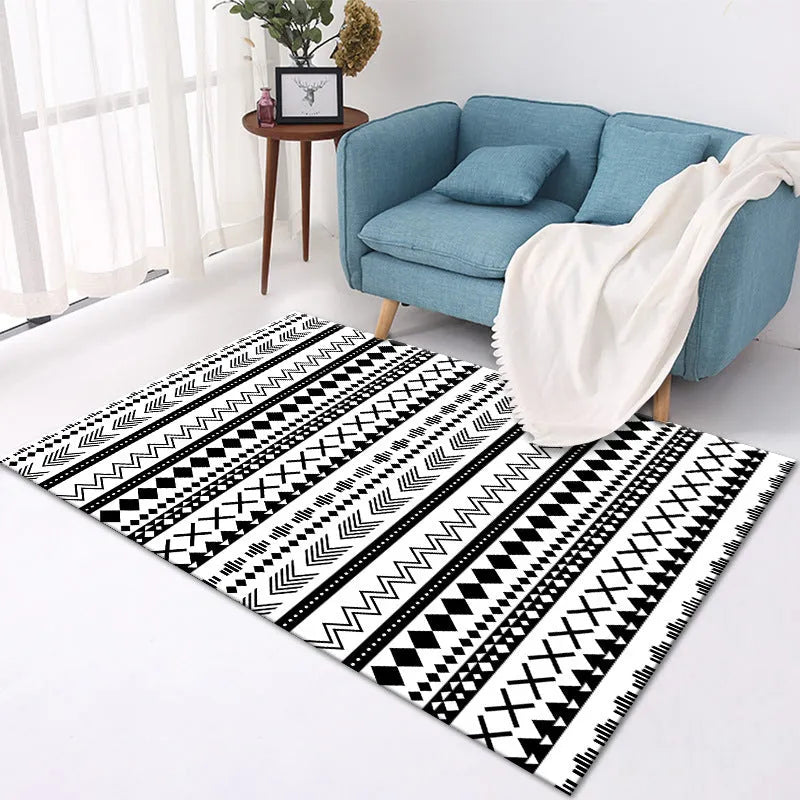 Home crystal velvet carpet in rectangular shape with machine-woven polyester surface and multiple size options