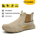Steel toe cap high-top welding shoes with lace-up closure for electrical work safety