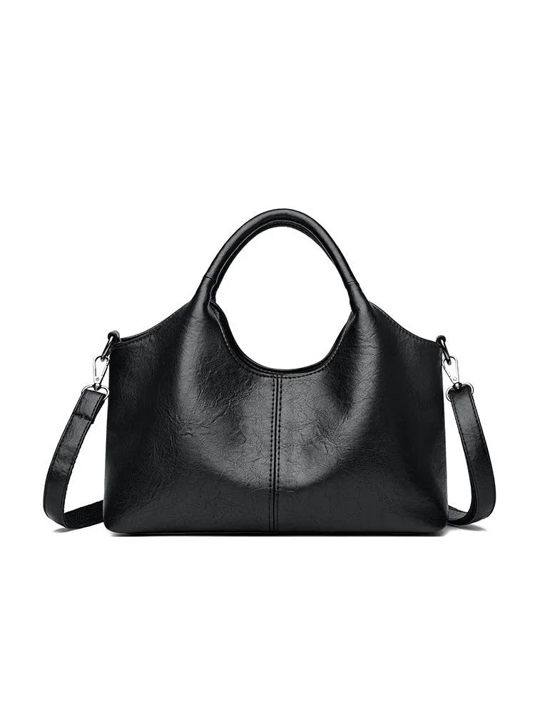 Women's genuine leather crossbody bag in seven colour options showing front view