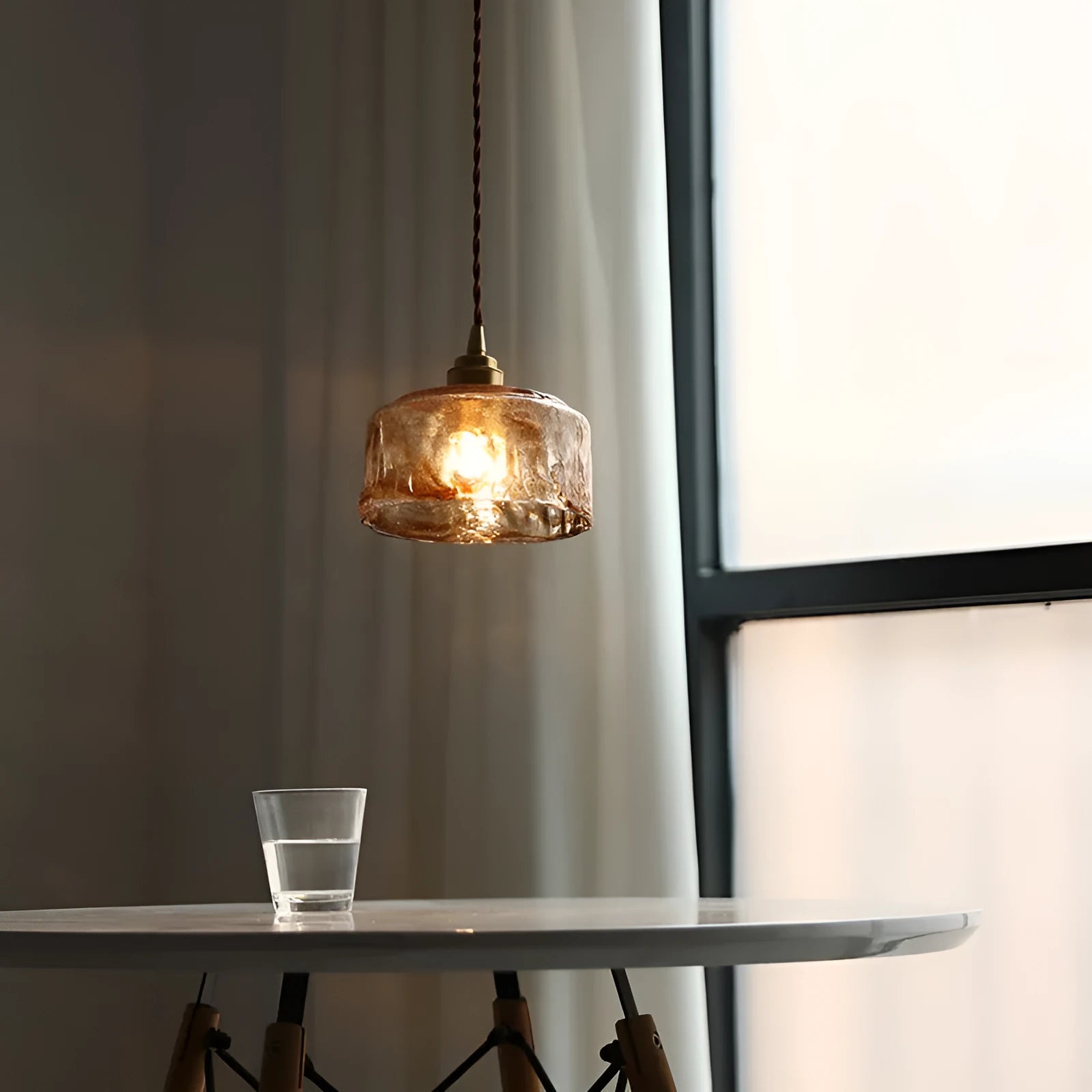Glass chandelier with industrial style, 160.5mm, button switch, for commercial use