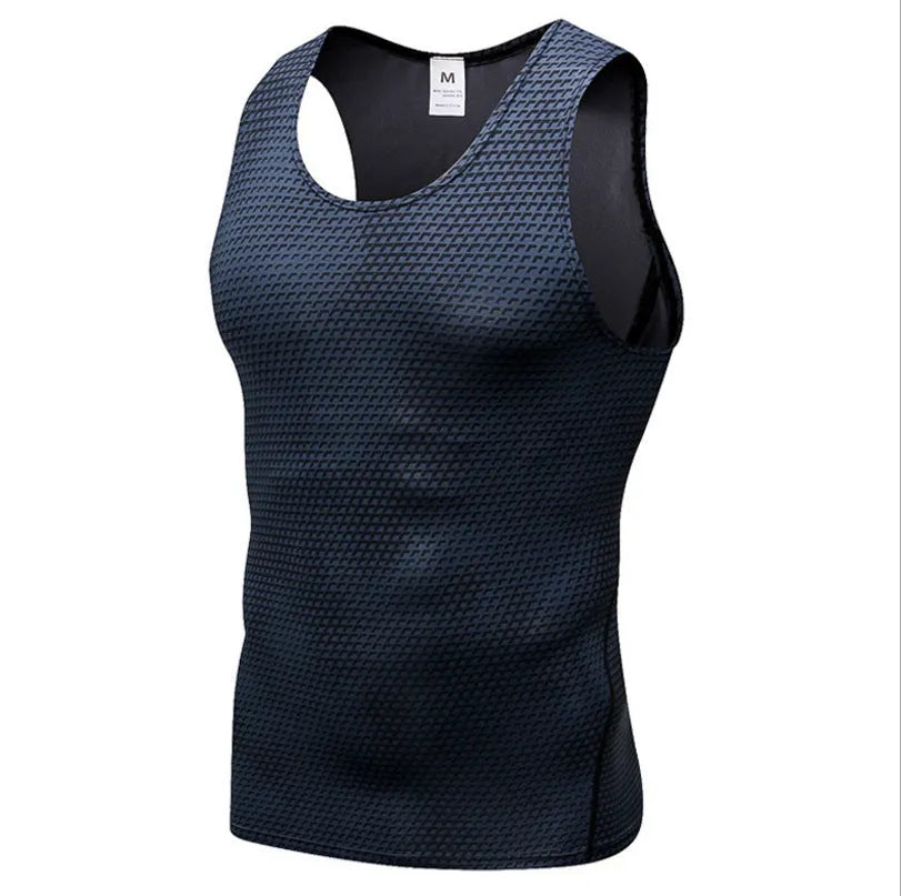 Men's polyester fibre sports vest sleeveless activewear for gym running workout