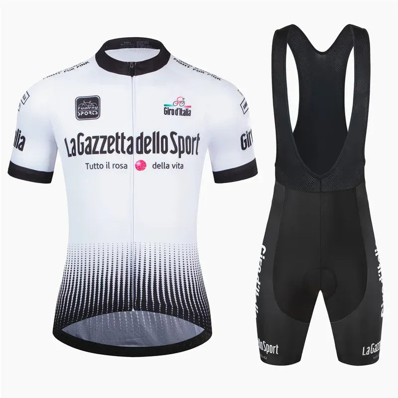 Cycling clothing loop road bike short sleeve suit in polyester fabric with breathable mesh design