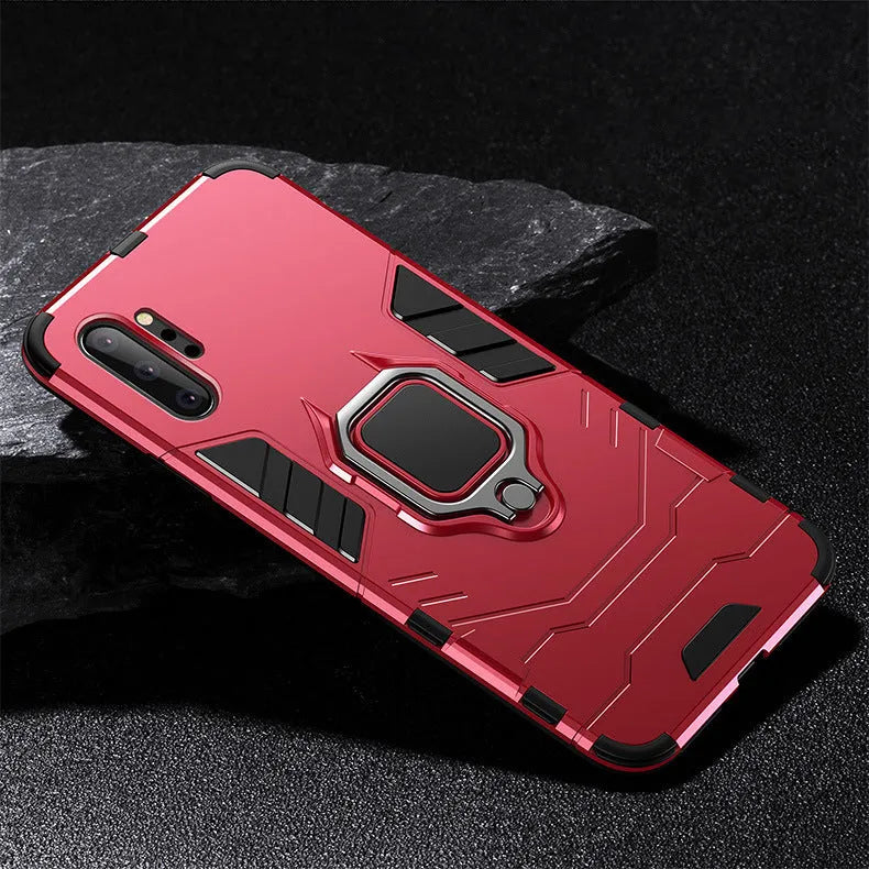 Iron Man magnetic Samsung phone case in black with integrated metal plate for car mounts