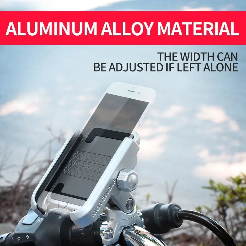 DEROACE bicycle phone holder aluminium alloy handlebar mount bracket with 360-degree magnetic phone holder, black and gold colour options