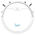 Black robot vacuum cleaner with slim 6.8cm profile on a hard floor, 1500Pa suction