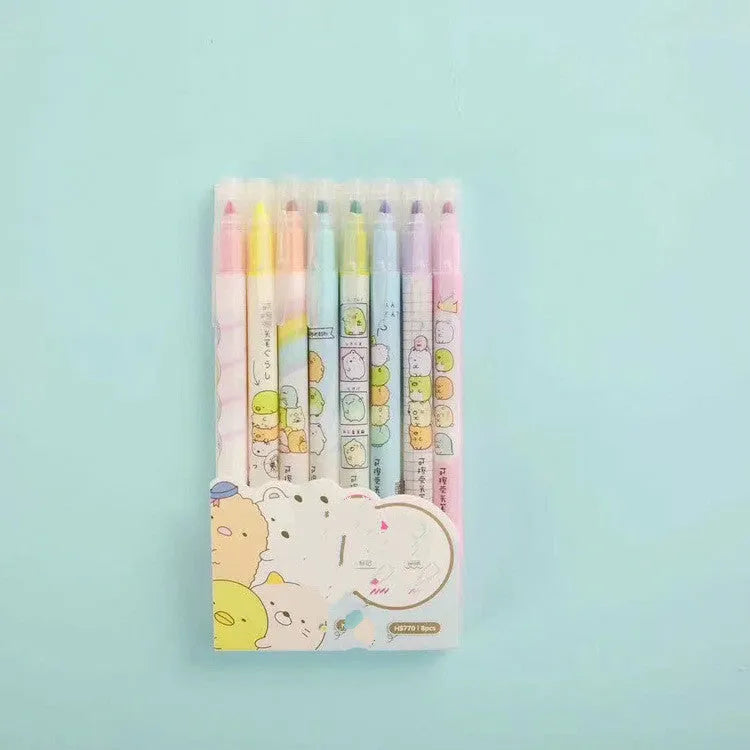 Erasable highlighter pen with 16cm plastic barrel in assorted colours, eight-set option