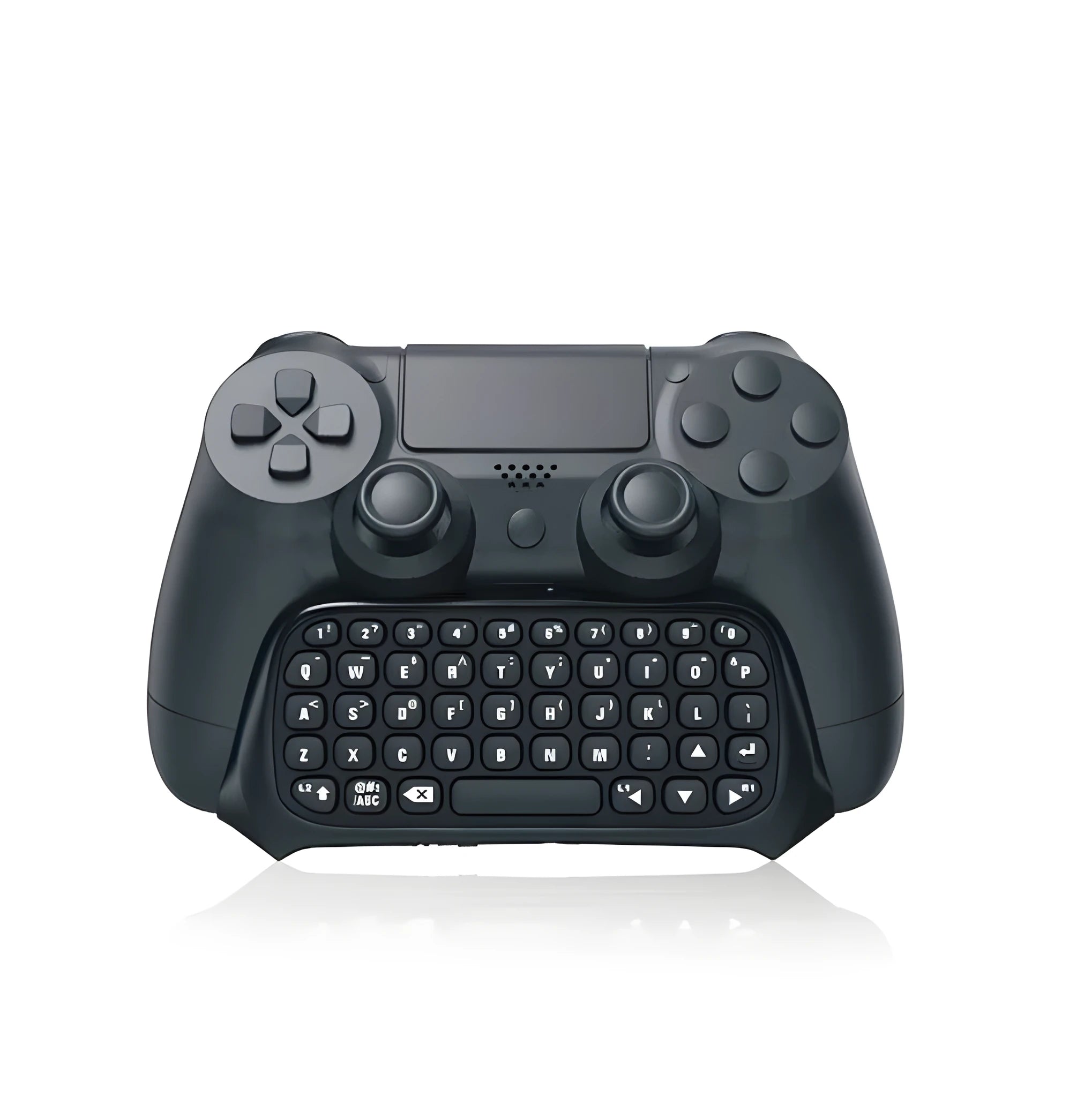 Black Bluetooth gamepad keyboard for PS4 controller with compact 17.2cm length and voice chat input