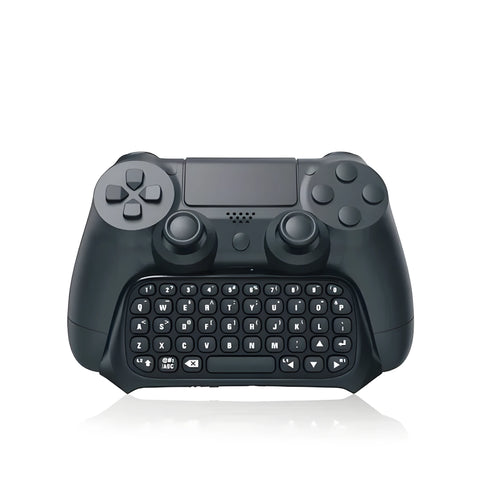 Black Bluetooth gamepad keyboard for PS4 controller with compact 17.2cm length and voice chat input