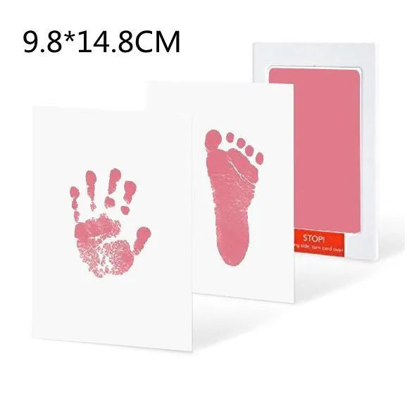 Baby hand and foot print disposable ink pad in pink for newborn keepsake crafting
