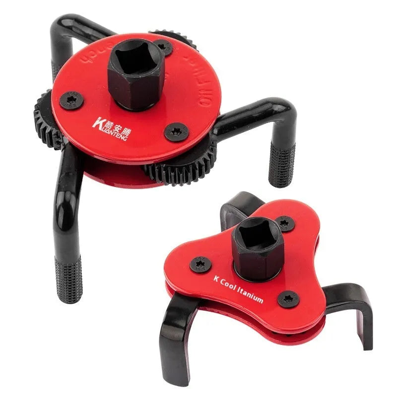 Three-claw filter wrench in chromium vanadium steel for oil filter disassembly and auto repair, 0.6KG, circle or flat model