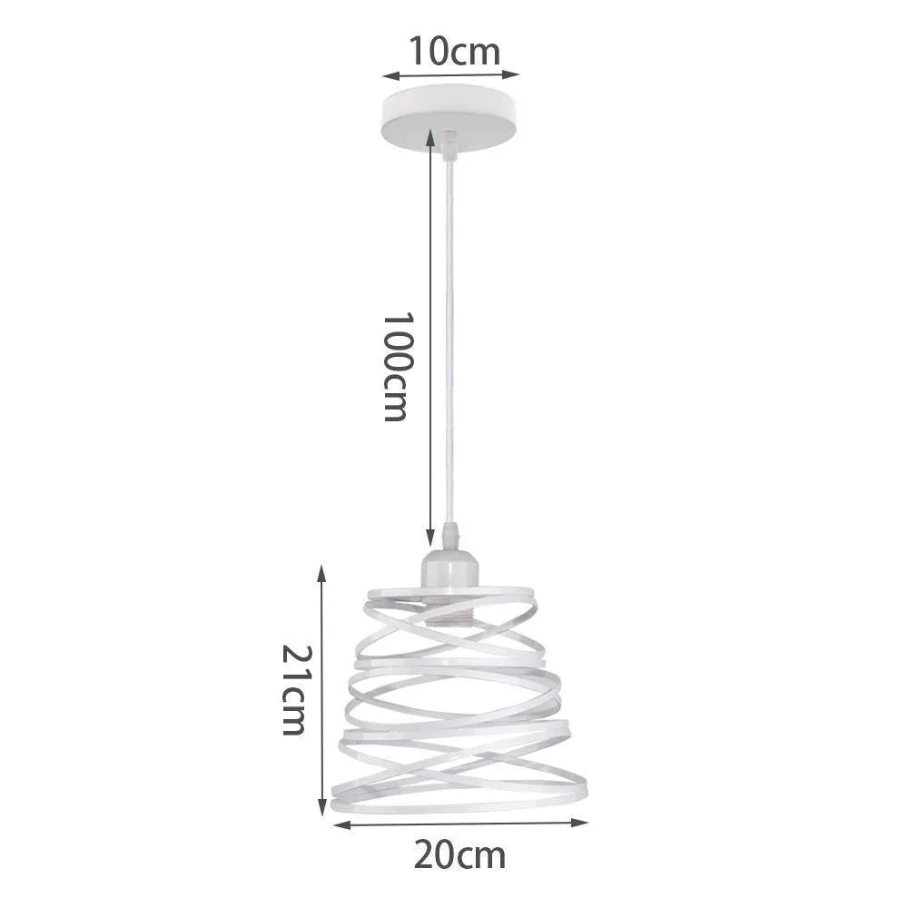 Spring chandelier iron ceiling lamp black white droplight for living room bedroom