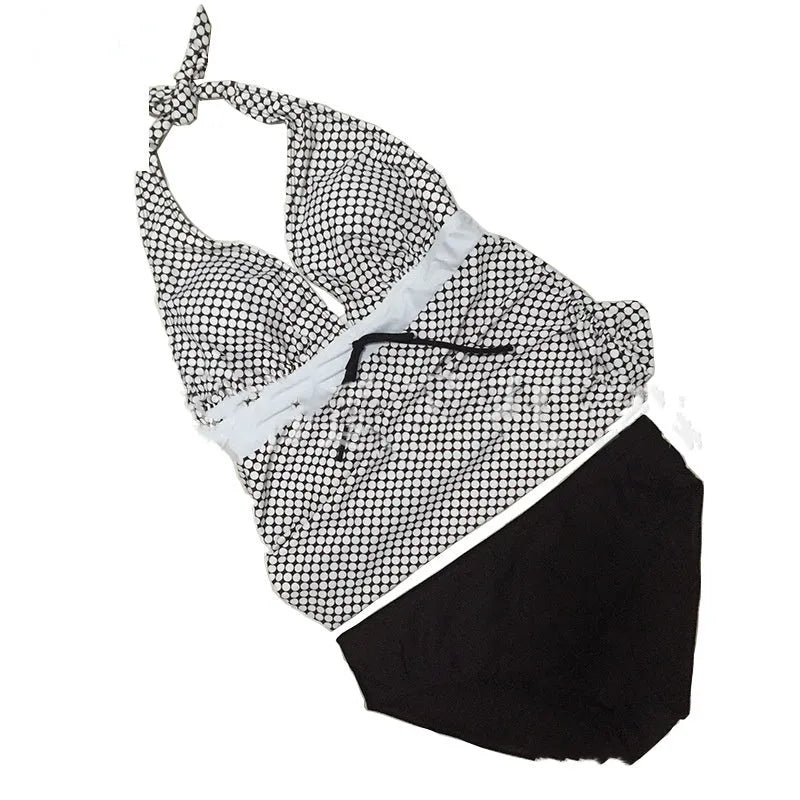 Black maternity swimsuit with chest pad made of soft nylon fabric, available in sizes L to 3XL