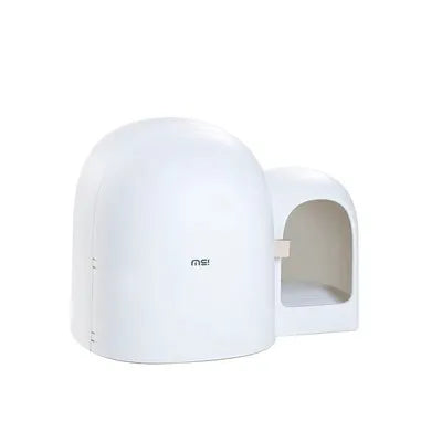 Fully enclosed oversized cat litter box in ABS plastic showing interior space