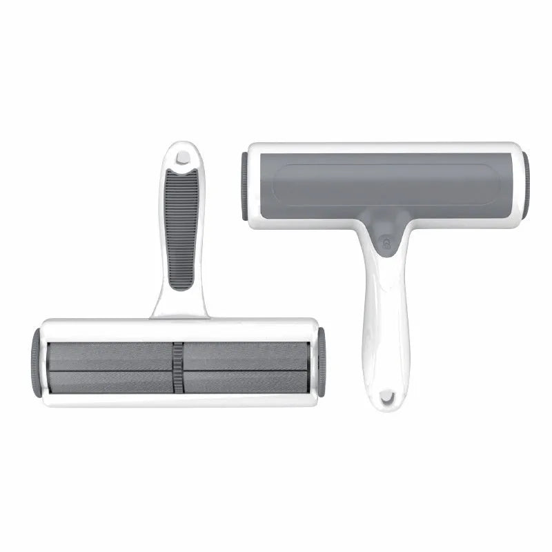 Automatic two-way pet hair lint roller for cleaning sofas and upholstery.