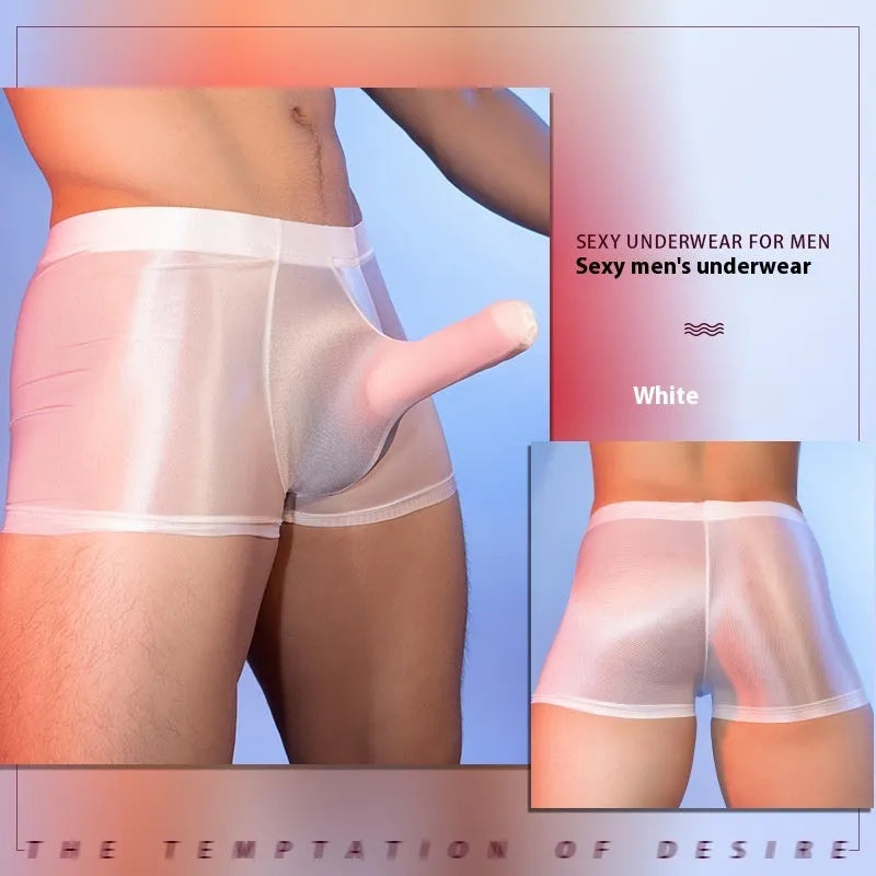 Seamless men's boxers in red with a mid-waist fit and hip-lift design