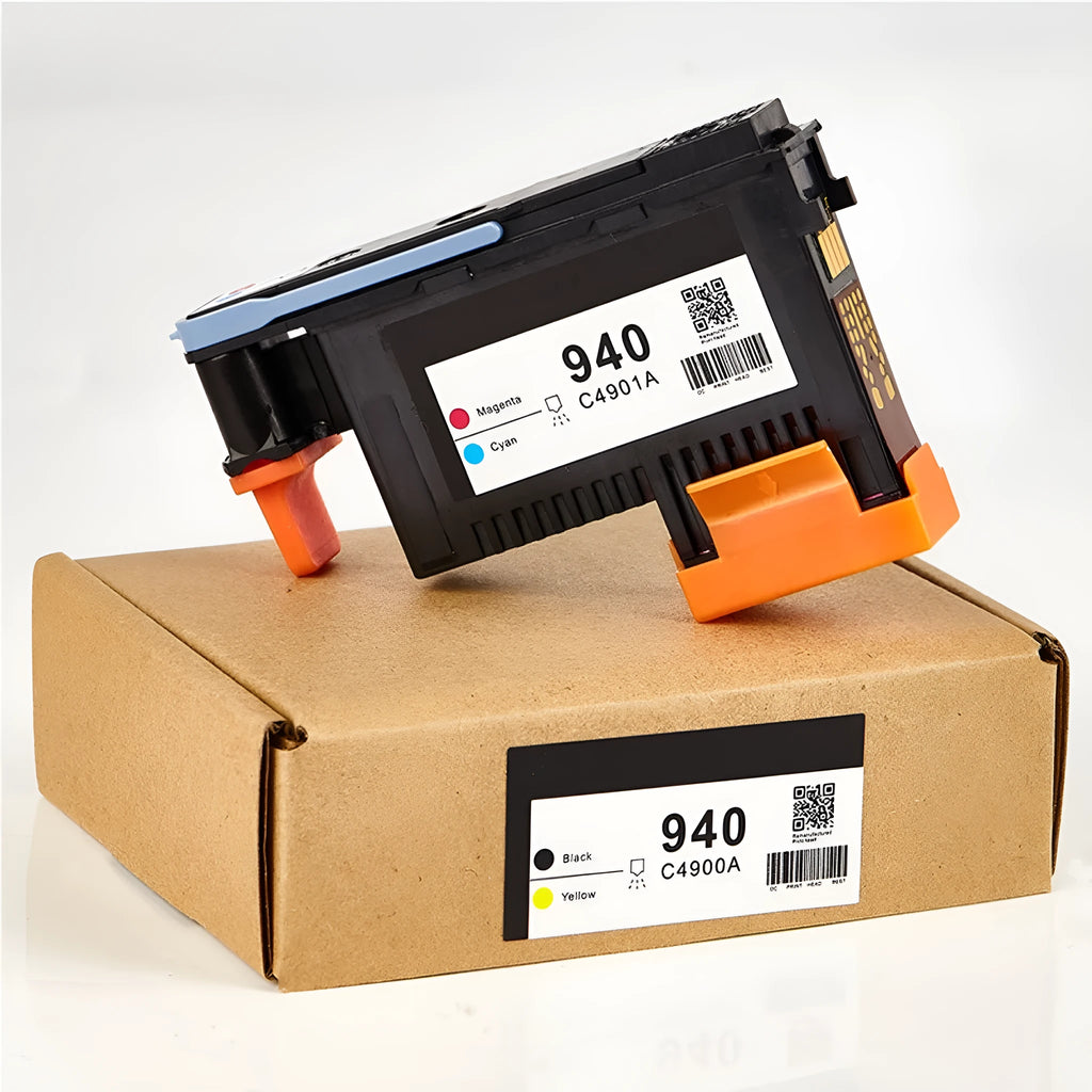 HP940 compatible printing nozzle replacement for C4900A and C4901A cartridges showing black and yellow colour configuration