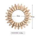 European-style solid wood wall mirror with baked colour finish in circular frame