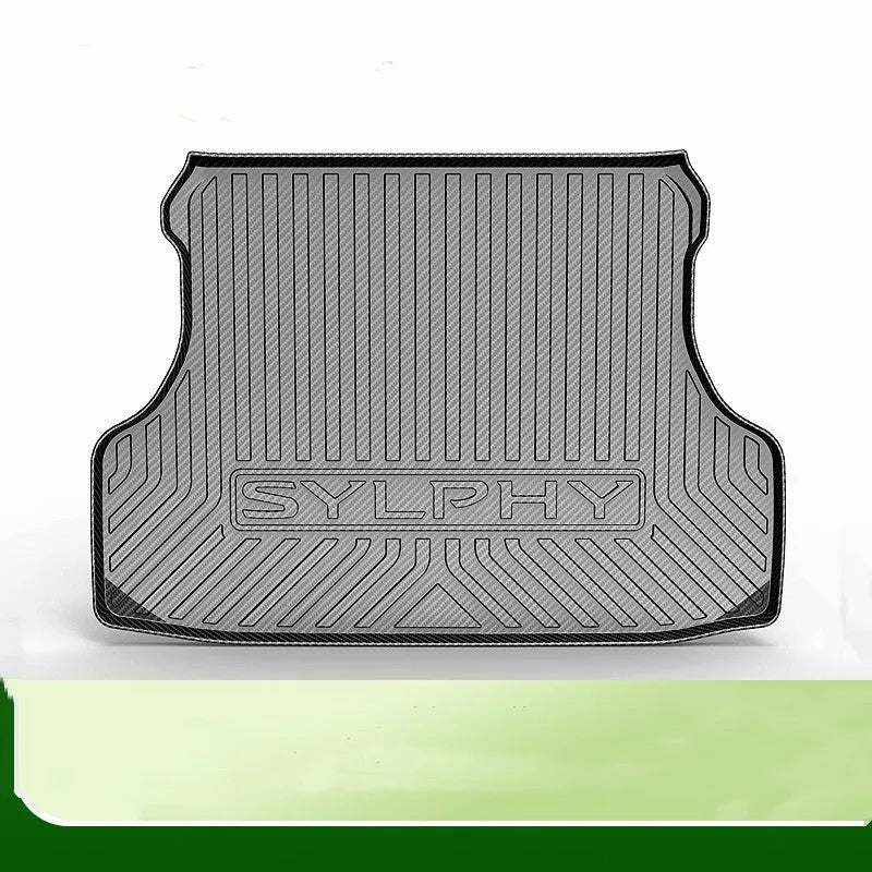 Black carbon fibre pattern TPE car boot liner for vehicle cargo protection