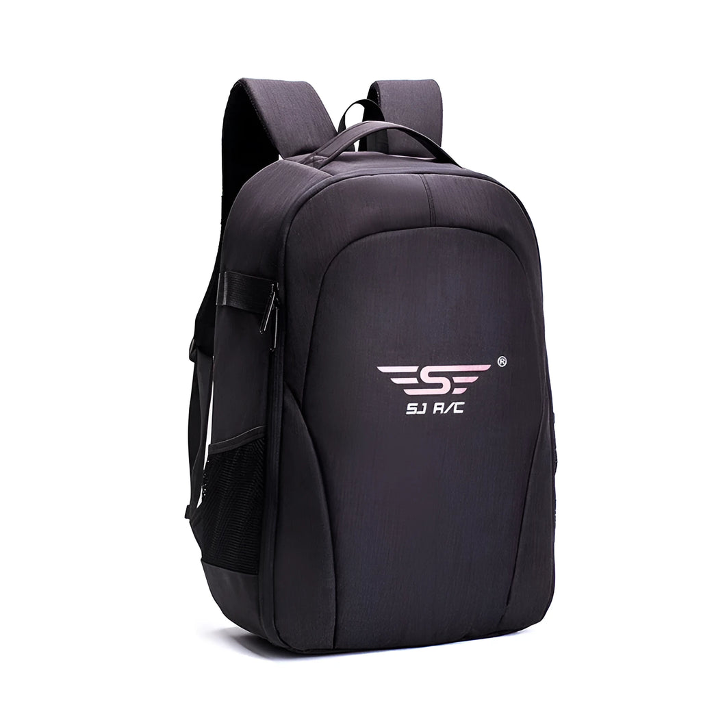 Black Oxford cloth UAV backpack with multiple compartments for drone and camera equipment