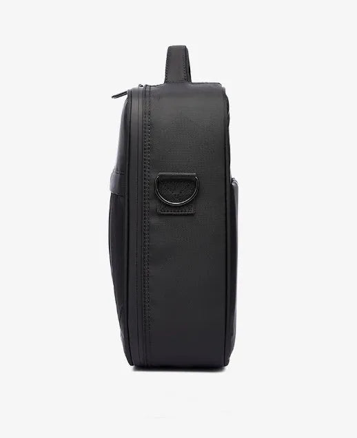 Black Oxford fabric men's messenger shoulder bag showing dimensions