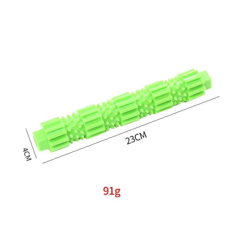 Green or orange rubber dog chew toy with treat dispenser for aggressive chewers