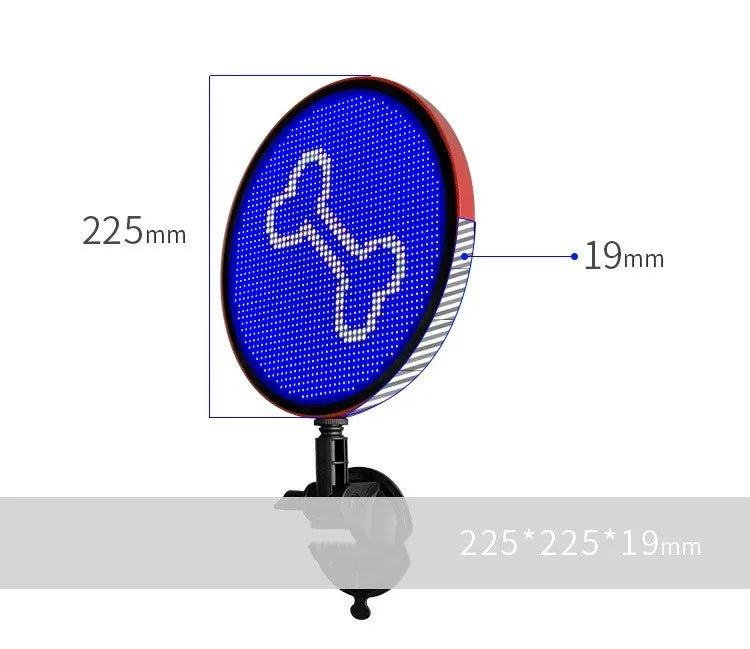 Car LED emoji light full colour display with WiFi control on car window