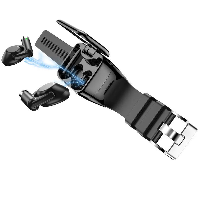 Black smart watch bracelet with 1.1 inch TFT screen for blood pressure, heart rate and sleep monitoring