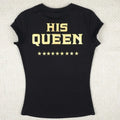 The King & His Queen couple T-shirts, short sleeve, printed black polyester, sizes XS-XXL