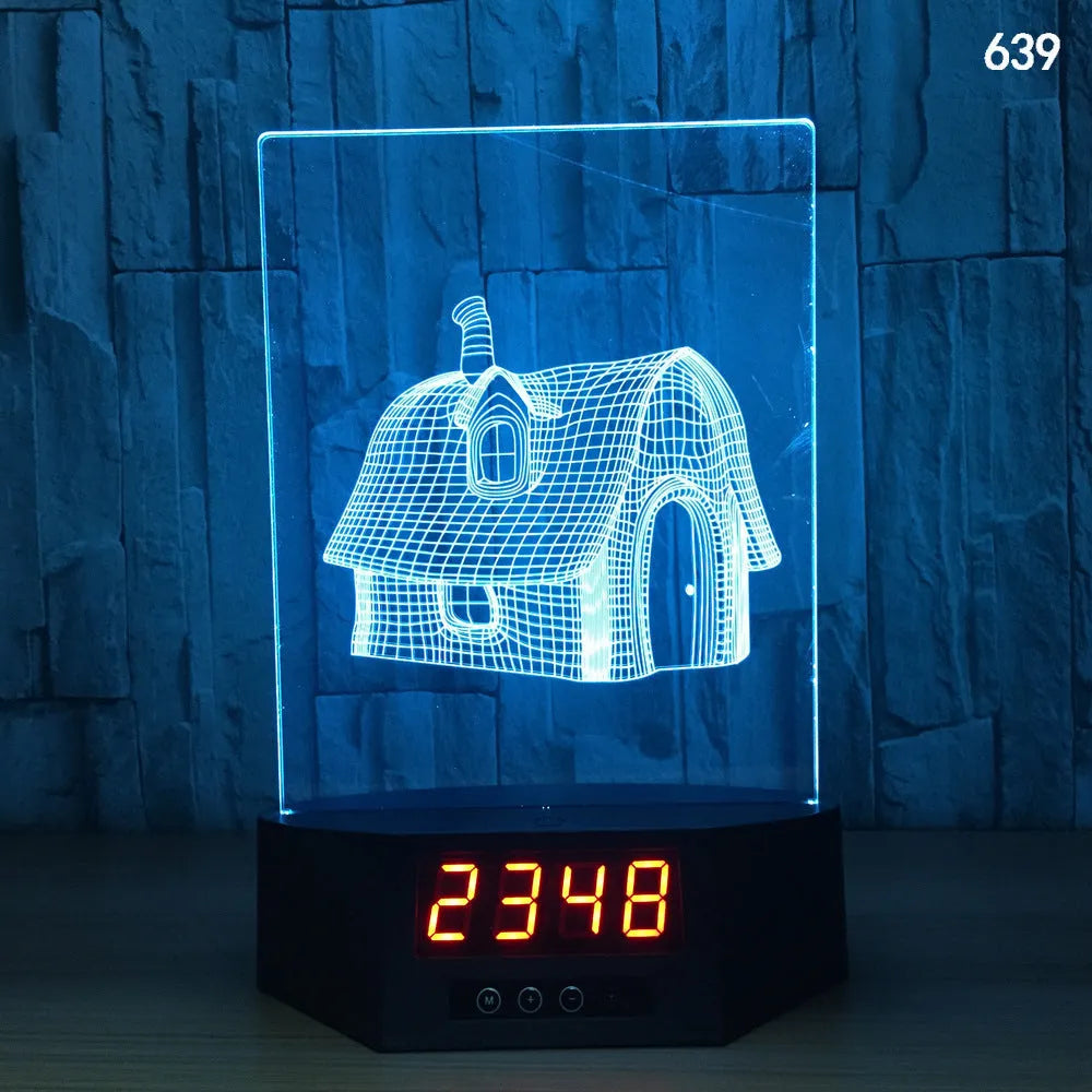 Dolphin-shaped 3D night light table lamp with wireless charging pad and remote control on wooden surface