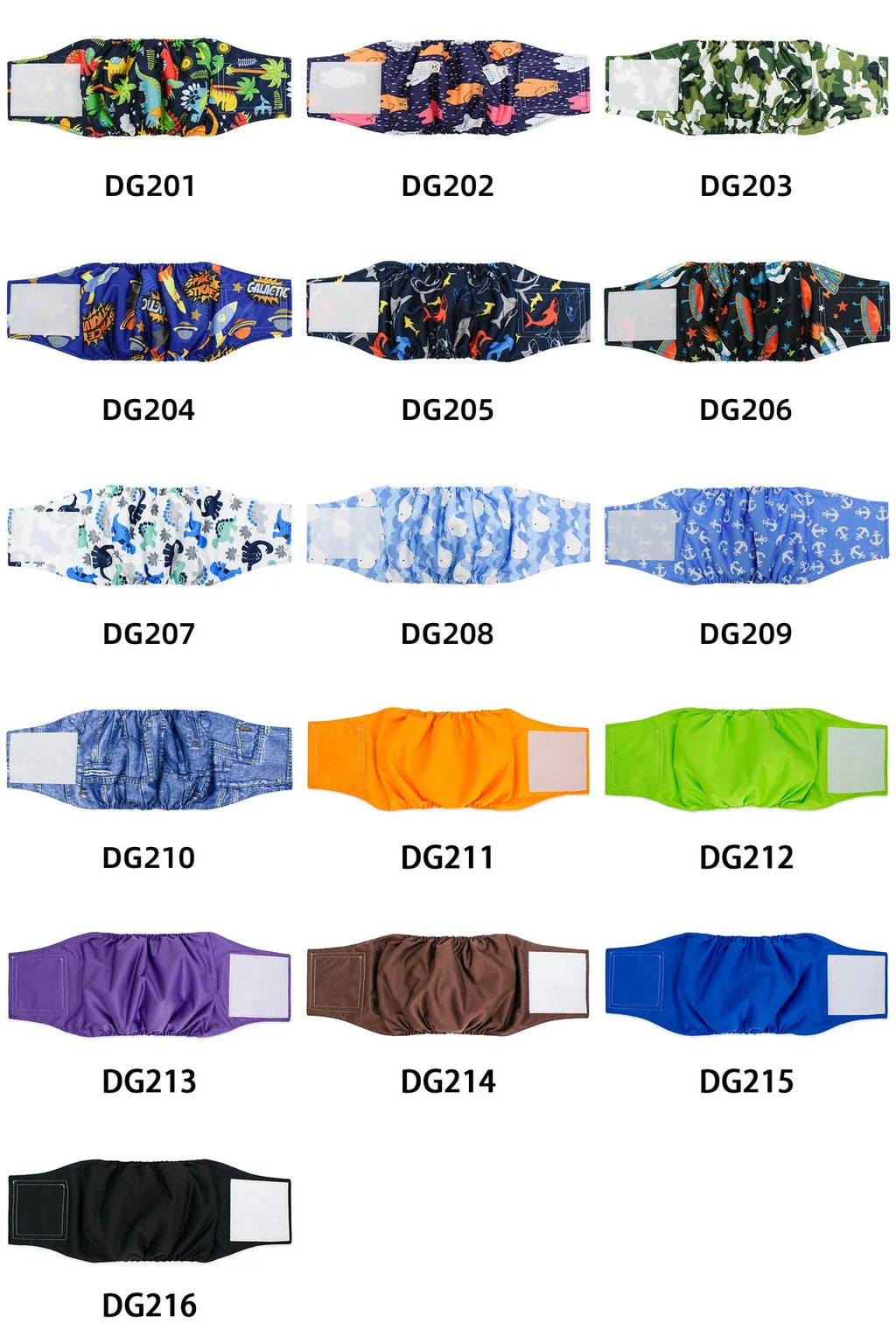 Male dog diaper in polyester British style, available in multiple colours and sizes S to XL, for sterilisation recovery and incontinence