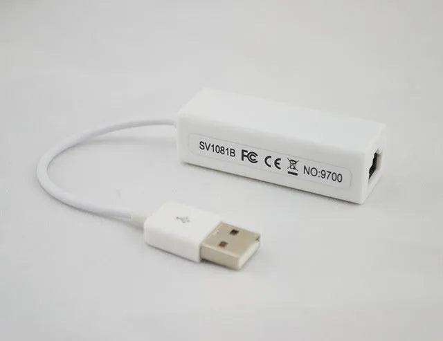 White Micro USB to RJ45 Ethernet network adapter converter for desktop and laptop, 10/100Mbps