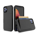 Black solid colour TPU and PC phone case for Apple iPhone 11 series models on a white background.
