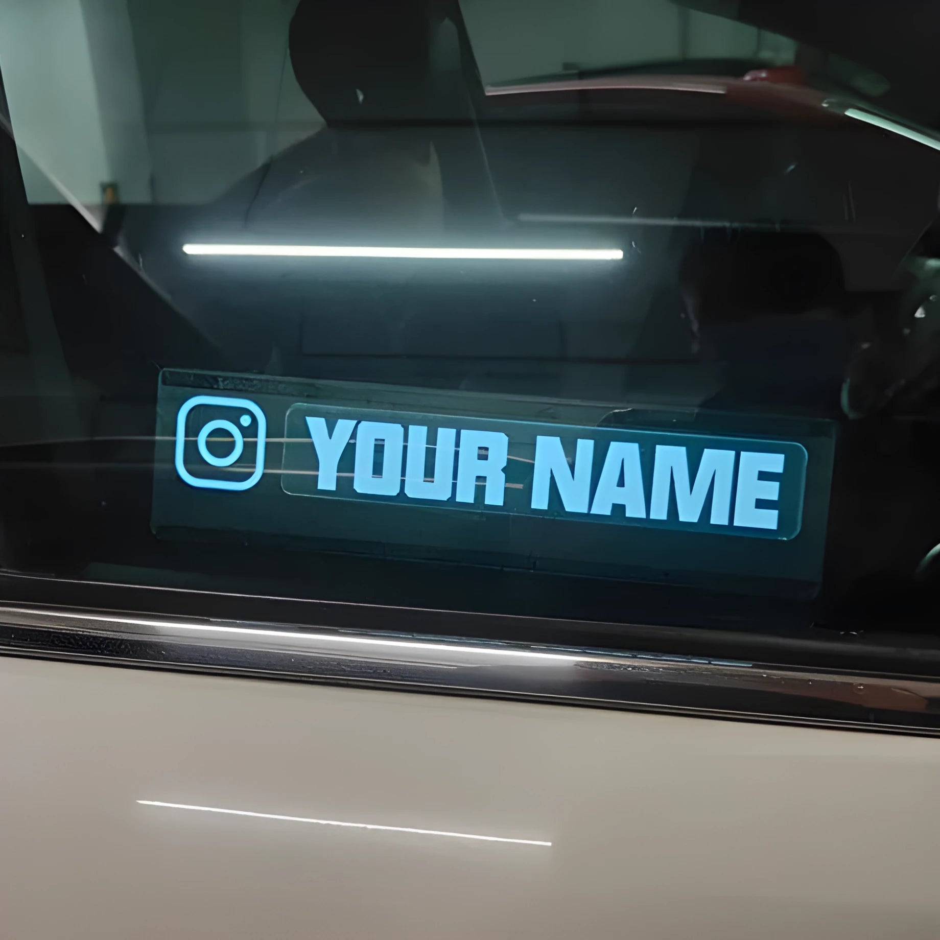 0.5mm thick EL illuminated car sticker with foundation white glow colour and external driver unit
