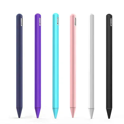 Silicone stylus pen holder for Apple Pencil 2nd generation, frame type, solid colour, with anti-lost sleeve option.