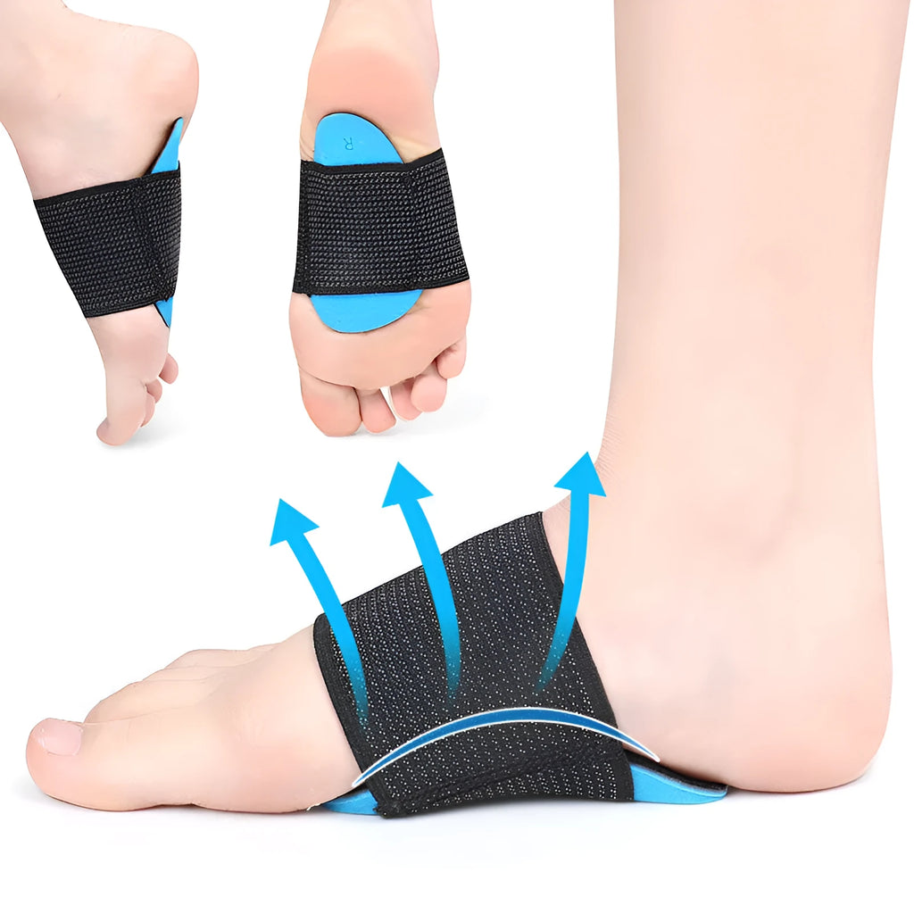Blue elastic bandage foot pad arch support insoles for flat feet in adult and children sizes