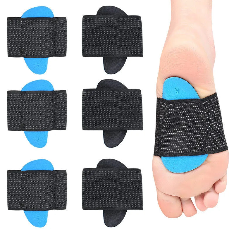 Blue elastic bandage foot pad arch support insoles for flat feet in adult and children sizes