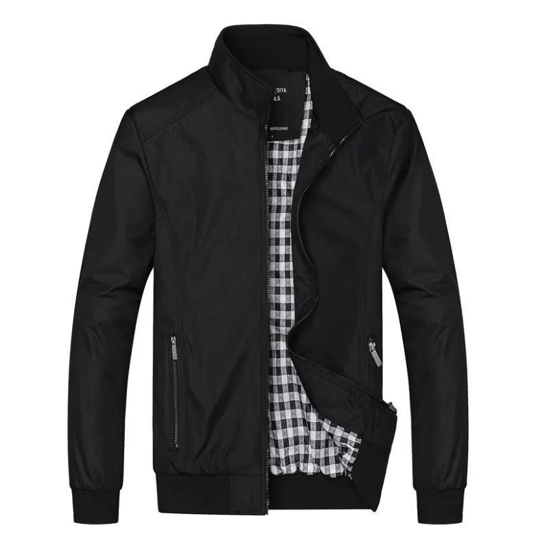 Men's bomber jacket overcoat in chemical fibre blend, available in multiple colours with Asian sizing M to 6XL