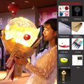 Transparent LED luminous balloon with artificial rose inside glowing with built-in light